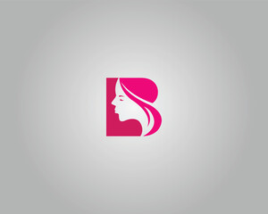 Beauty Skin Care, Beauty Hair with Letter B Abstract Logo Design Template Vector.