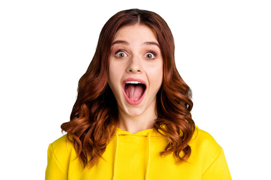 Photo of white charming nice cute attractive youngster screaming in craziness with ecstatic overjoyed feeling isolated over turquoise vivid color background