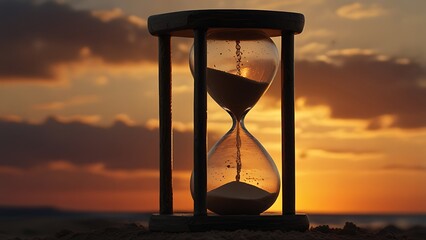 hourglass on the beach