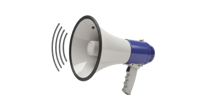 Isolated Megaphone in hand sound