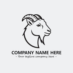 Head of goat illustration black and white for logo company vector image
