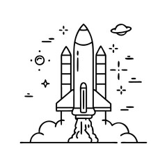 Fototapeta premium rocket launch icon, rocket launch vector illustration-simple illustration of rocket launch, perfect for rocket launch logos and icons