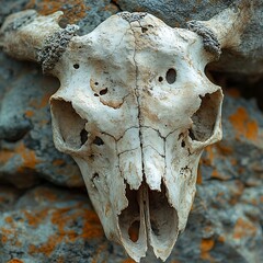 Bleached skull bone structure up close high resolution picture