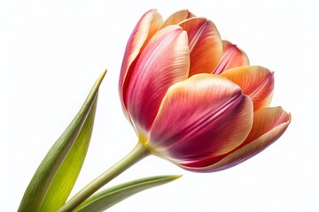 Fototapeta premium Exquisite CloseUp of a Vintage Tulip Isolated on White for Seamless Design Integration