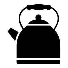 Obraz premium Tea Kettle with Curved Handle and Spout Icon