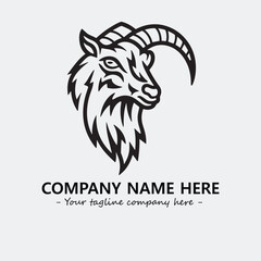 Head of goat illustration black and white for logo company vector image
