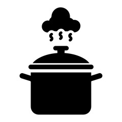 Pressure Cooker with Rising Steam Cloud