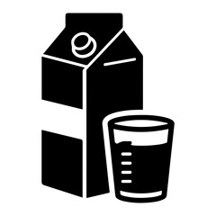 Milk Carton Next to Glass Half Full