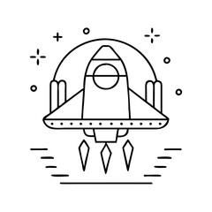 spaceship icon, spaceship vector illustration-simple illustration of spaceship, perfect for spaceship logos and icons