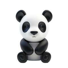 Fototapeta premium Panda 3D Icon – Cute Animal Illustration Isolated on Transparent Background
