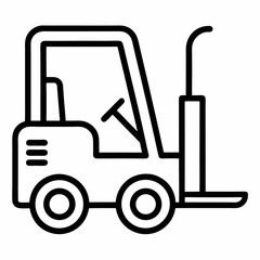 Forklift outline icon on white background