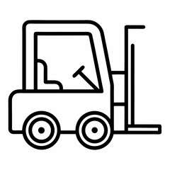 Forklift outline icon on white background