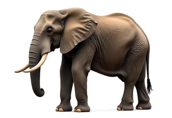 Obraz premium Generative AI Image Depicting a Majestic Elephant on White Background