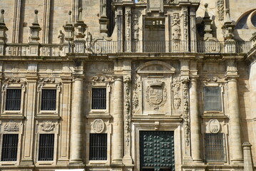  Façade baroque à Saint-Jacques de Compostelle. Espagne 