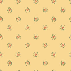 Yellow Floral Motif Seamless Pattern