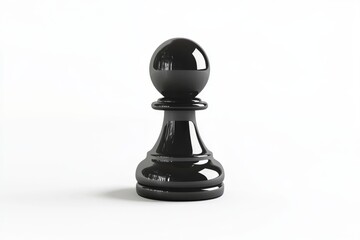Glossy Black Chess Pawn - High Quality 3D Render