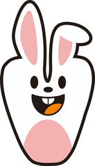 Cute Rabbit Letter Vector Element Alphabet V