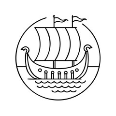 viking ship icon, viking ship vector illustration-simple illustration of viking ship, perfect for viking ship logos and icons