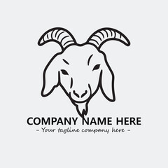Head of goat illustration black and white for logo company vector image
