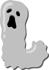 Scary Ghost  Letter Vector Element Alphabet L