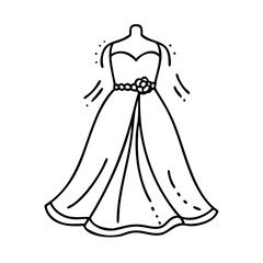 Fototapeta premium wedding dress icon, wedding dress vector illustration-simple illustration of wedding dress, perfect for wedding dress logos and icons