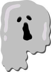 Scary Ghost  Letter Vector Element Alphabet P