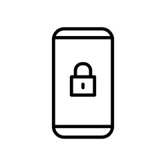 phone icon with lock screen in transparent background