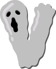 Scary Ghost  Letter Vector Element Alphabet V
