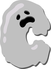 Scary Ghost  Letter Vector Element Alphabet C