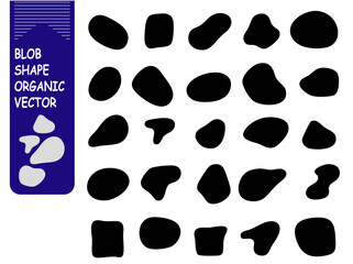 Fototapeta premium Blob shape organic, vector illustration set. Collection from abstract forms for design and paint. Liquid silhouette drop in modern style. Basic stains isolated elements, vector design