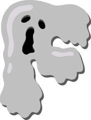 Scary Ghost  Letter Vector Element Alphabet F