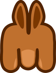 Rabbit Ear Letter Vector Element Alphabet M