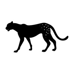 cheetah icon, cheetah line art - simple line art of cheetah, perfect for cheetah logos and icons