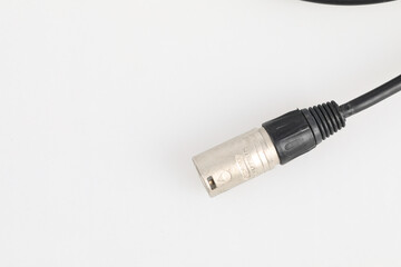 Audio connector cable installation home studio photography indoor close-up technical setup