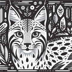 Wild cat tiger pattern vector illustration design