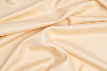 Naklejka premium close up of a beige satin fabric