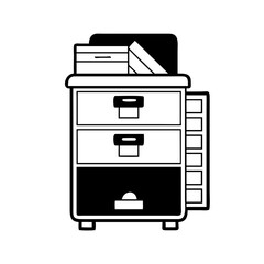 filing cabinet icon, filing cabinet line art - simple line art of filing cabinet, perfect for filing cabinet logos and icons