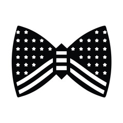 Patriotic Bow Tie Icon – American Flag Silhouette Vector Illustration