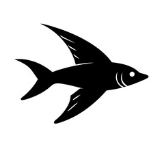 flying fish icon, flying fish line art - simple line art of flying fish, perfect for flying fish logos and icons