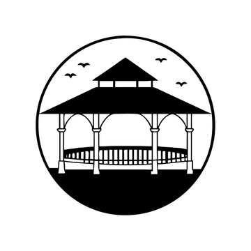 recommend clip art: gazebo icon, gazebo line art - simple line art of gazebo, perfect for gazebo logos and icons