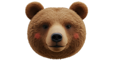 Isolated Bear Head Illustration