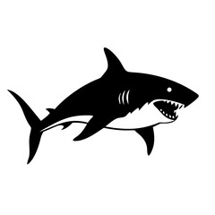 Fototapeta premium great white shark icon, great white shark line art - simple line art of great white shark, perfect for great white shark logos and icons