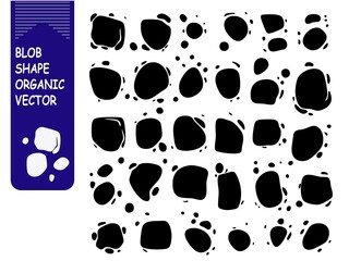 Fototapeta premium Blob shape organic, vector illustration set. Collection from abstract forms for design and paint. Liquid silhouette drop in modern style. Basic stains isolated elements, vector design
