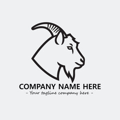 Head of goat illustration black and white for logo company vector image
