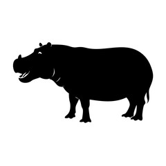 hippo icon, hippo line art - simple line art of hippo, perfect for hippo logos and icons
