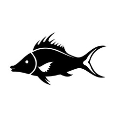 hogfish icon, hogfish line art - simple line art of hogfish, perfect for hogfish logos and icons