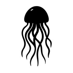jellyfish icon, jellyfish line art - simple line art of jellyfish, perfect for jellyfish logos and icons