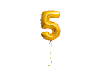 five balloon, helium, number 5, party decor