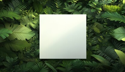 Blank Square in Lush Jungle