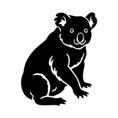 koala icon, koala line art - simple line art of koala, perfect for koala logos and icons
